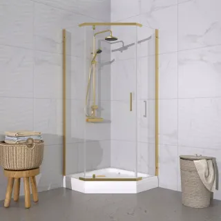 Душевой уголок Triton Дека -Голд Щ0000073924 100x100 см профиль золото стекло прозрачное